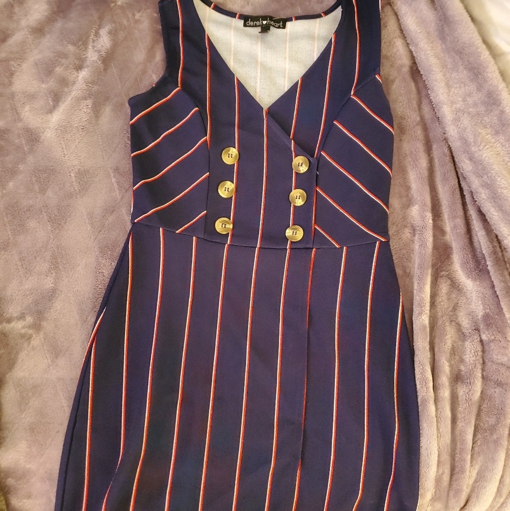 Blue pinstripe dress
